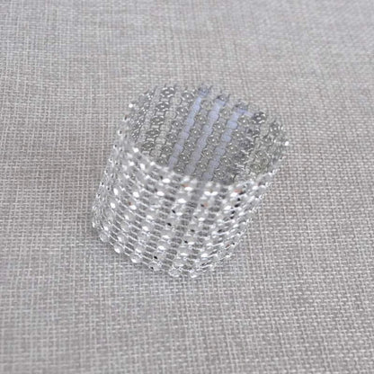 Elegant diamond design napkin rings made from premium plastic, set of 10