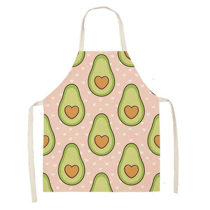 Avocado printed kitchen bib made from high-quality cotton, providing excellent protection and Kiwi-inspired style for Kiwi cooks and entertainers.