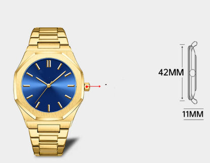 Premium all-gold watch with a classic design and reliable quartz movement, perfect for the stylish Kiwi gentleman