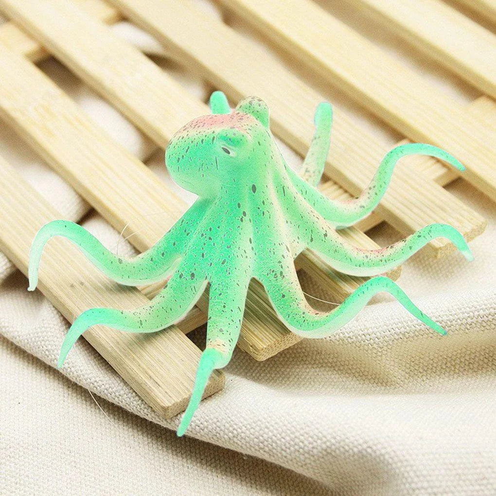 Realistic Eco-Friendly Octopus Ornament in Blue, Green, and Pink Colours for Aquariums