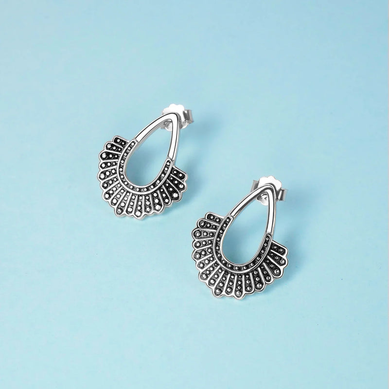 Shopfluxpro NZ Elegant Dissent: RBG-Inspired 925 Sterling Silver Earrings