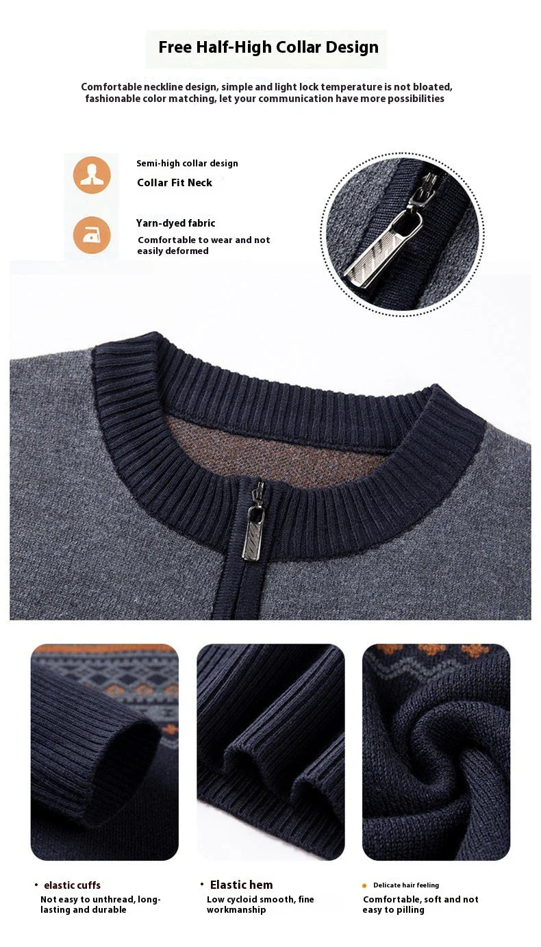 A stylish half-turtleneck sweater in a gray colour, designed for the autumn and winter seasons.