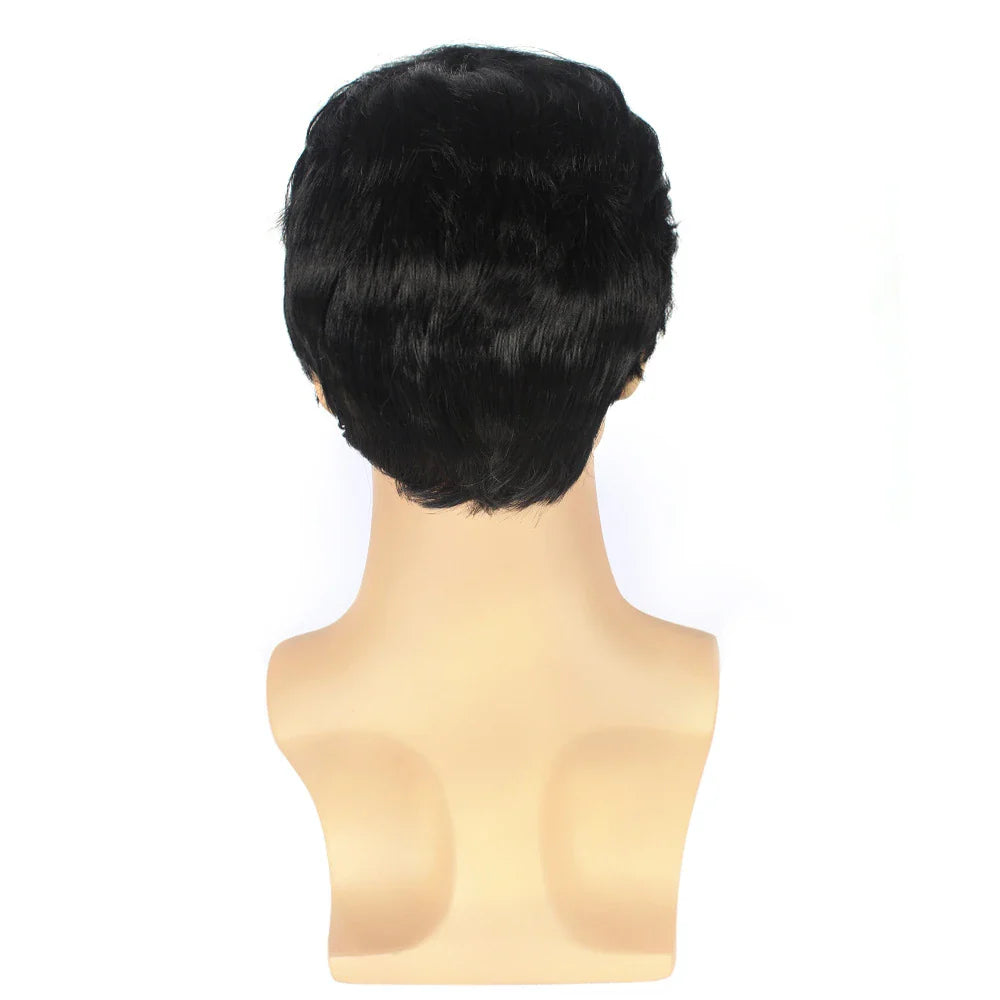 Stylish, short, and fluffy curly hair wig for Kiwi men, featuring adjustable fit and durable construction.