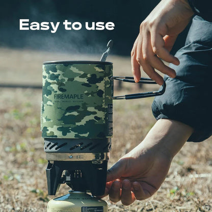 Versatile Camouflage Gas Stove with heat exchanger, piezo ignition, and heat-proof cover for efficient and safe outdoor cooking in New Zealand