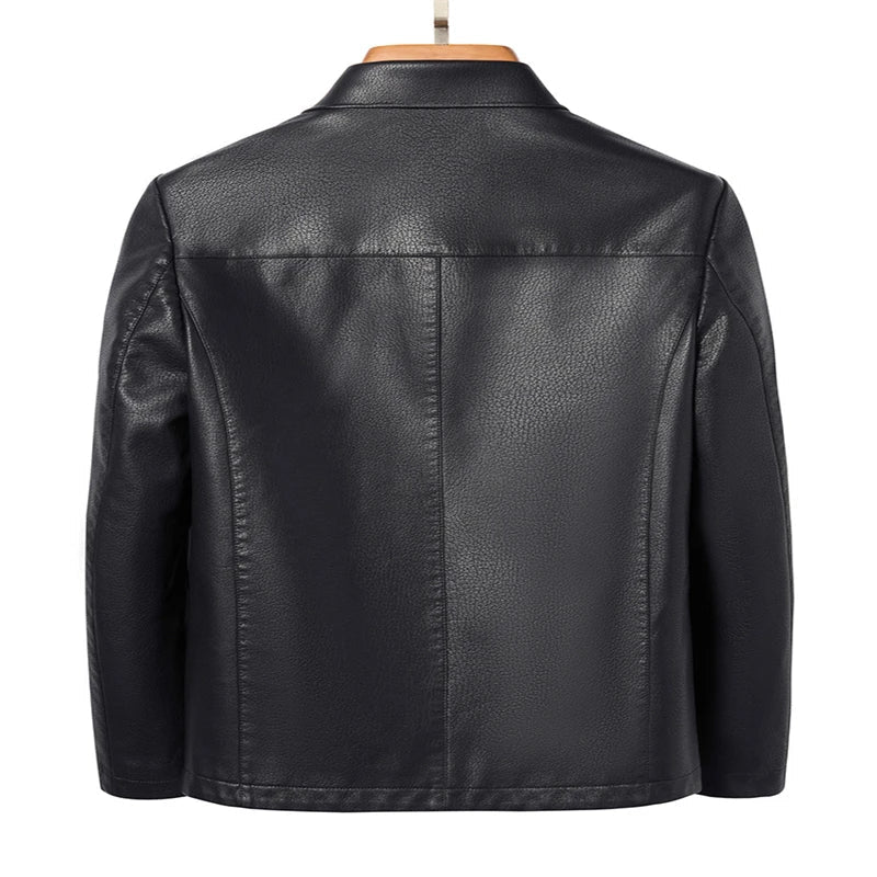 Eco-friendly leather jacket with sleek diamond pattern design, suitable for Kiwi gentlemen