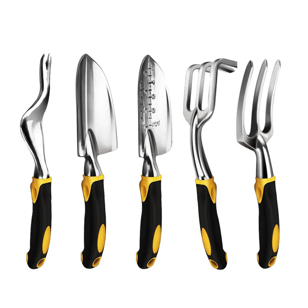 Garden Tool Essentials Set with stainless steel tools and protective gloves, designed for comfortable and productive gardening in New Zealand