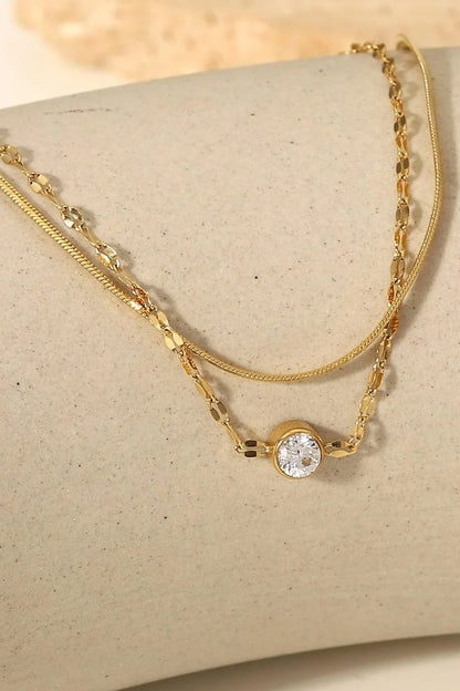 Sparkling double-layered stainless steel bracelet with rhinestone embellishments, adjustable fit for all-day comfort and style