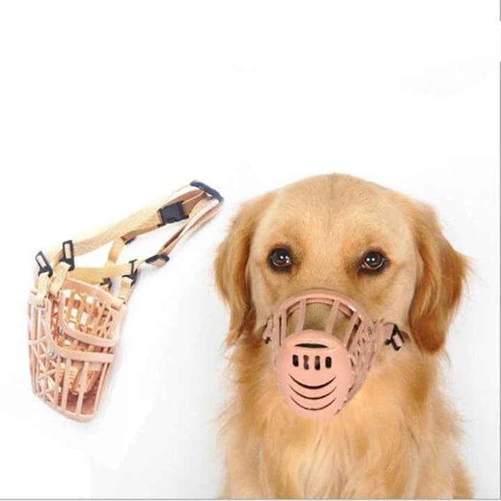 Brown plastic muzzle basket for dogs, designed for the active Kiwi lifestyle with premium materials and adjustable fit