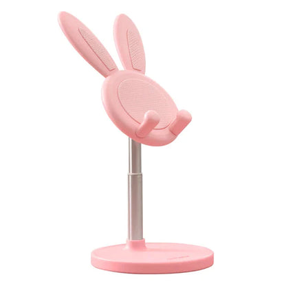 Adorable bunny-shaped mobile phone holder stand with adjustable, telescopic design for Kiwis