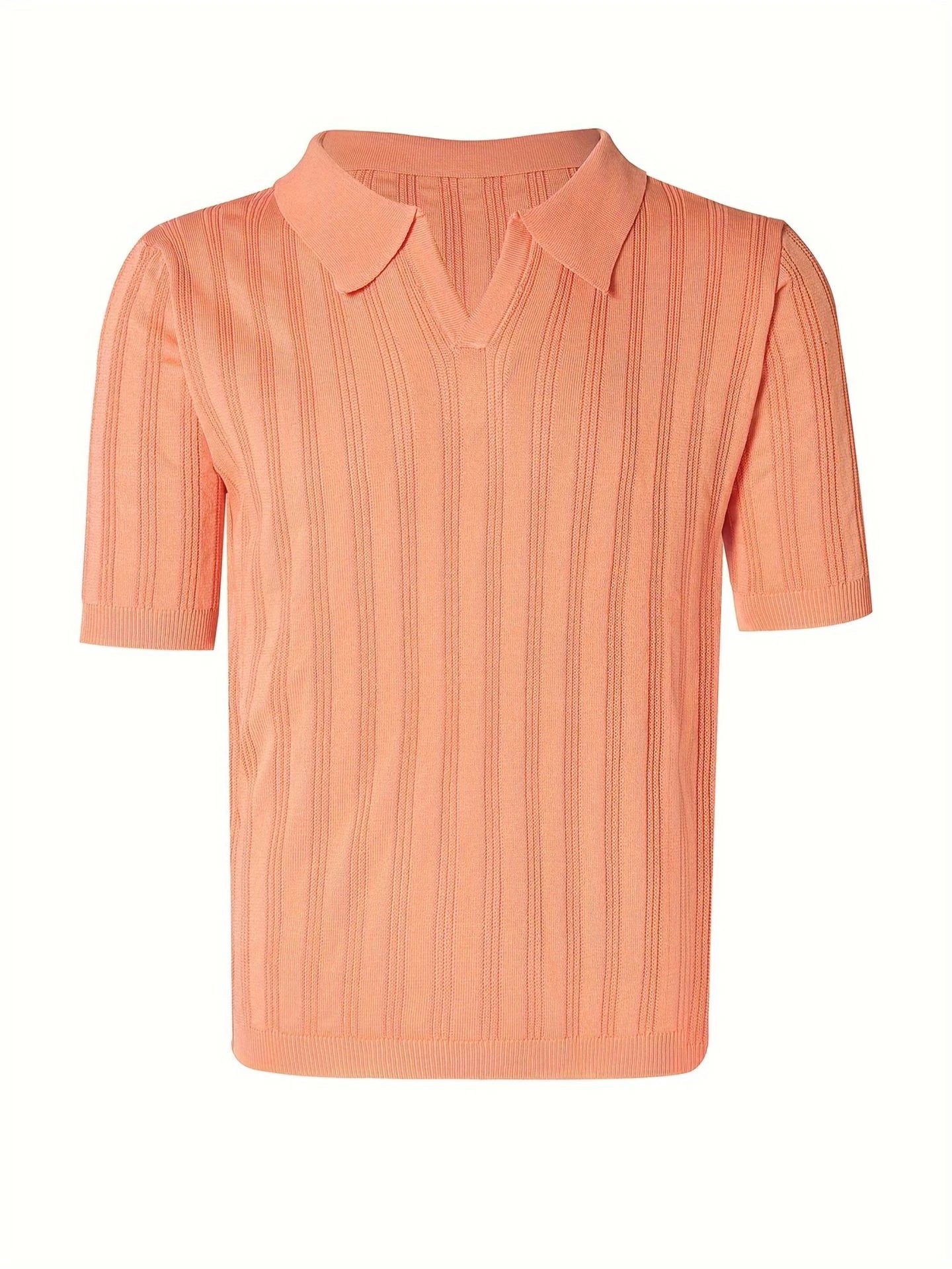 Premium Kiwi-made acrylic knitted tee in a vibrant orange-red hue, featuring a slim-fit design and classic short sleeves