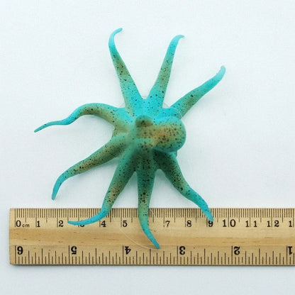 Realistic Eco-Friendly Octopus Ornament in Blue, Green, and Pink Colours for Aquariums