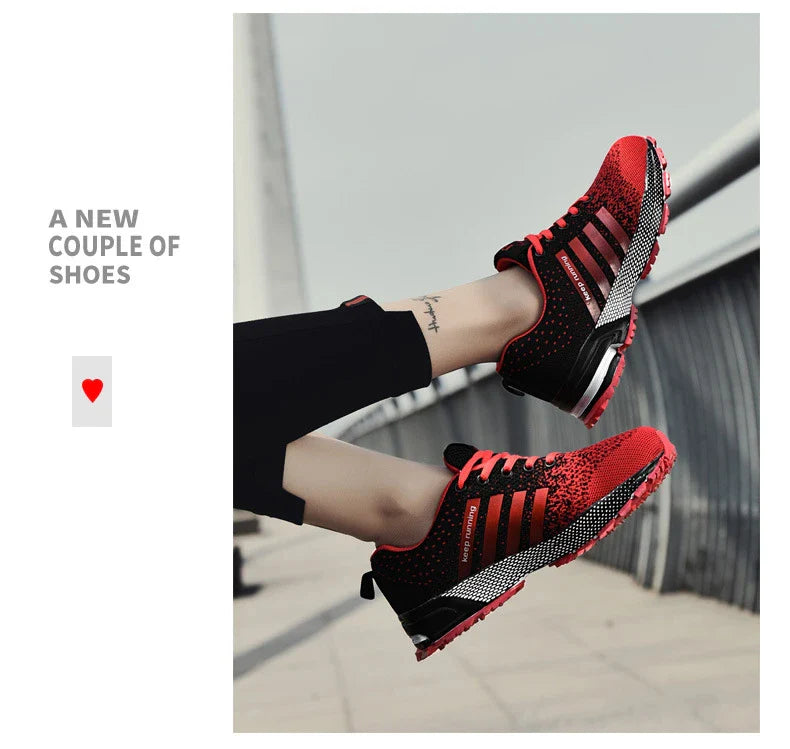 Breathable running shoes with woven mesh design in various color options