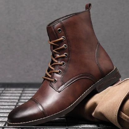 Premium leather Martin boots with a retro-inspired design, perfect for the modern Kiwi bloke