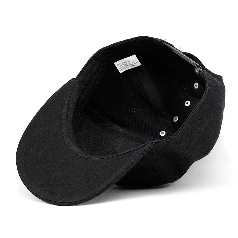 Stylish Punk Hip Hop Baseball Cap with Flat Brim, Adjustable Size, and Handcrafted Rivets