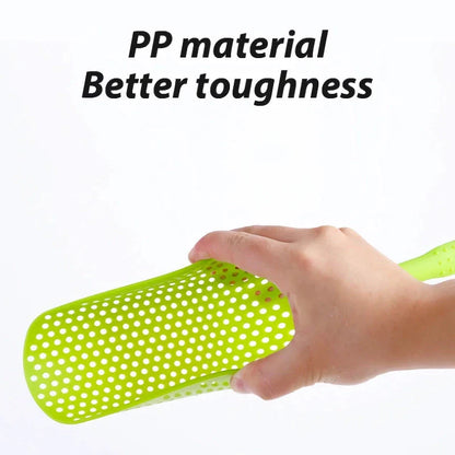 Extra-large green cat litter scoop with deep shovel design for efficient cleaning