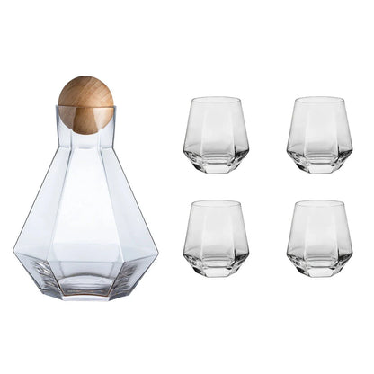 Elegant Glass Carafe Set with Sustainable Ashwood Lid - Perfect for Serving Beverages in New Zealand Homes