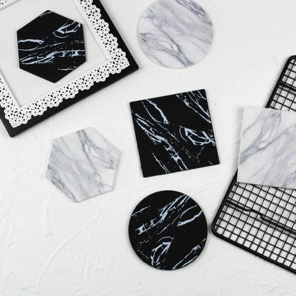 Stylish and practical marble-inspired silicone coasters for protecting surfaces in New Zealand homes