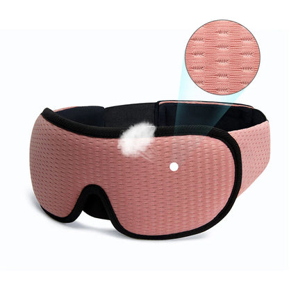 Comfort 3D Sleep Mask with 100% light blocking, pressure relief design, and adjustable fit for restful sleep