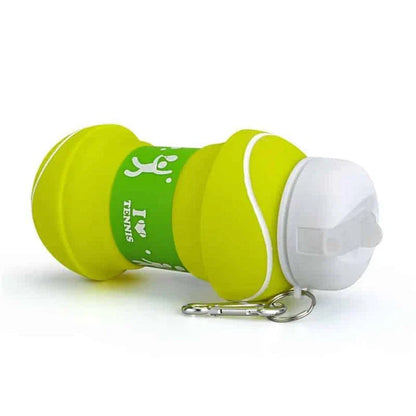 Foldable, leak-proof silica gel water bottle in orange, white/black, and green colors, designed for active Kiwi kids