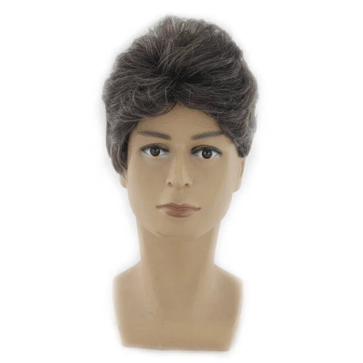 Stylish, short, and fluffy curly hair wig for Kiwi men, featuring adjustable fit and durable construction.