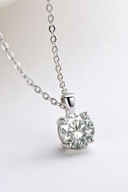 925 Sterling Silver Moissanite Necklace with Elegant, Minimalist Design