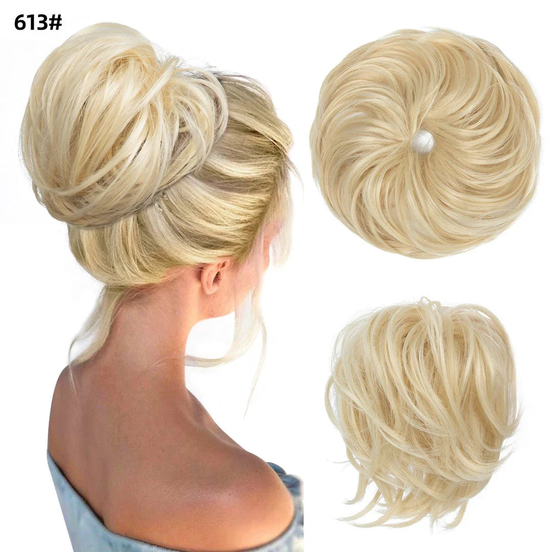 Fluffy and natural-looking hair bun made from premium domestic silk for easy, effortless updos