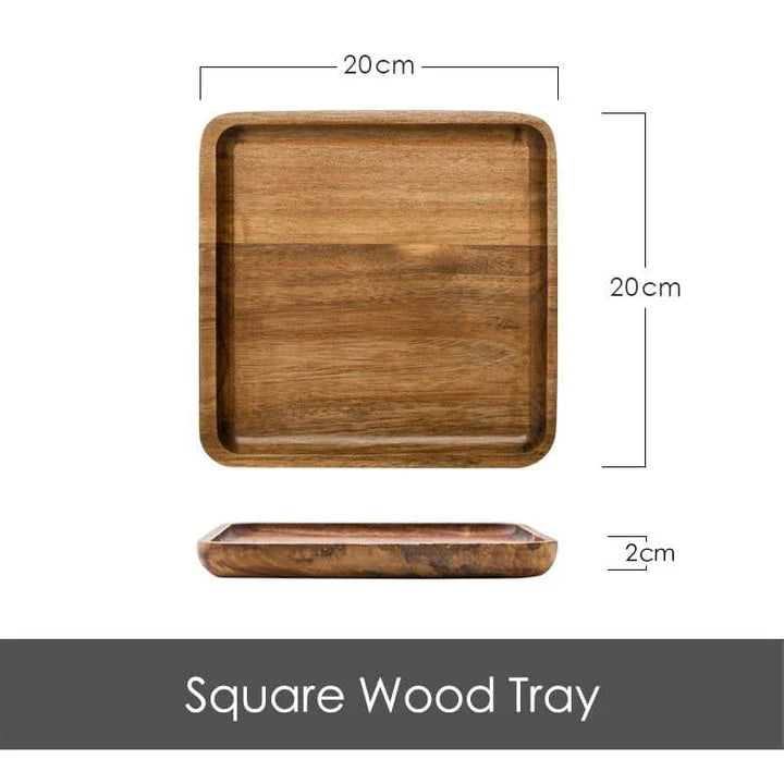 Acacia Wood Geometric Serving Tray with Sleek, Modern Design for Kiwi Kitchens