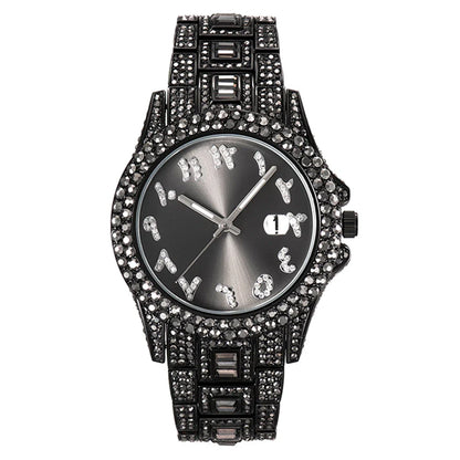 Elegant Kiwi-approved waterproof watch with diamond-encrusted dial and gold-plated strap