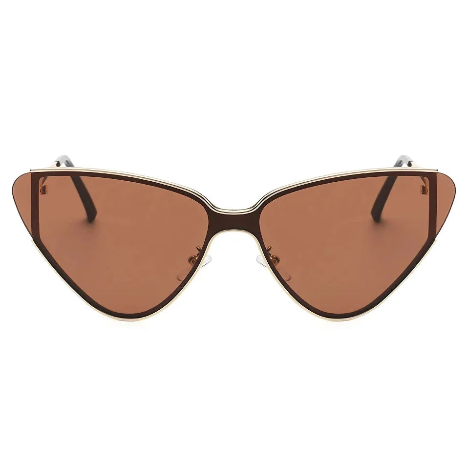 Stylish metal cat-eye sunglasses with premium alloy frames and polycarbonate lenses, offering UV400 protection and a trendy, fashionable look for the discerning Kiwi consumer.