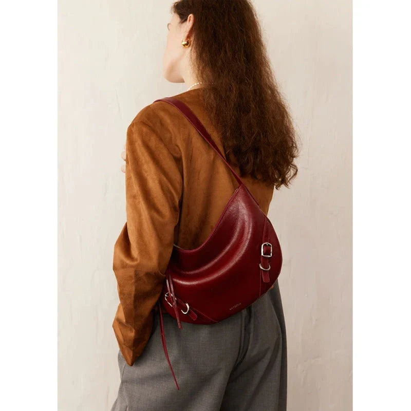 Stylish and Versatile NZ Leather Crossbody Bag by Trendha with Chic Design, Spacious Compartment, and Secure Zipper Closure