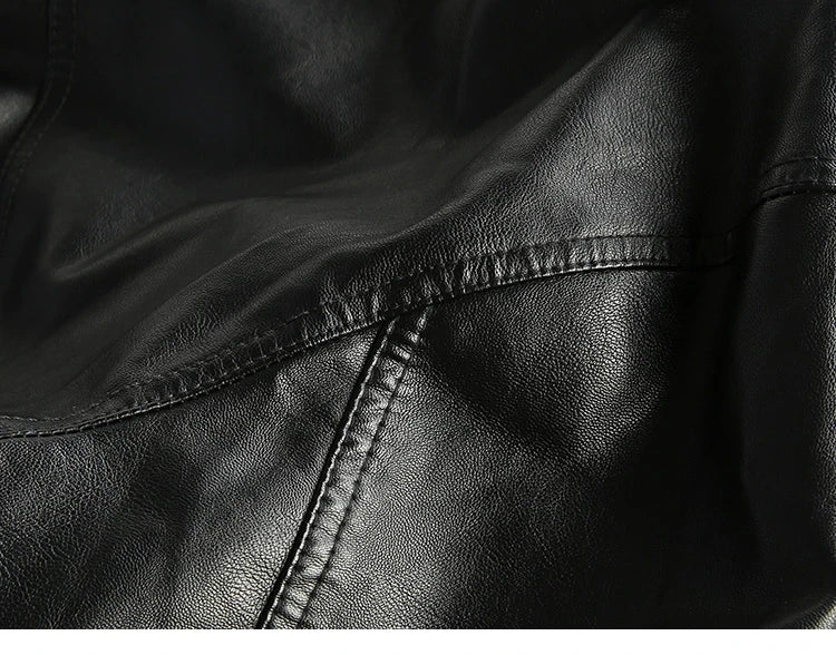 Stylish and relaxed leather jacket with plush velvet-like finish, perfect for modern street fashion in New Zealand