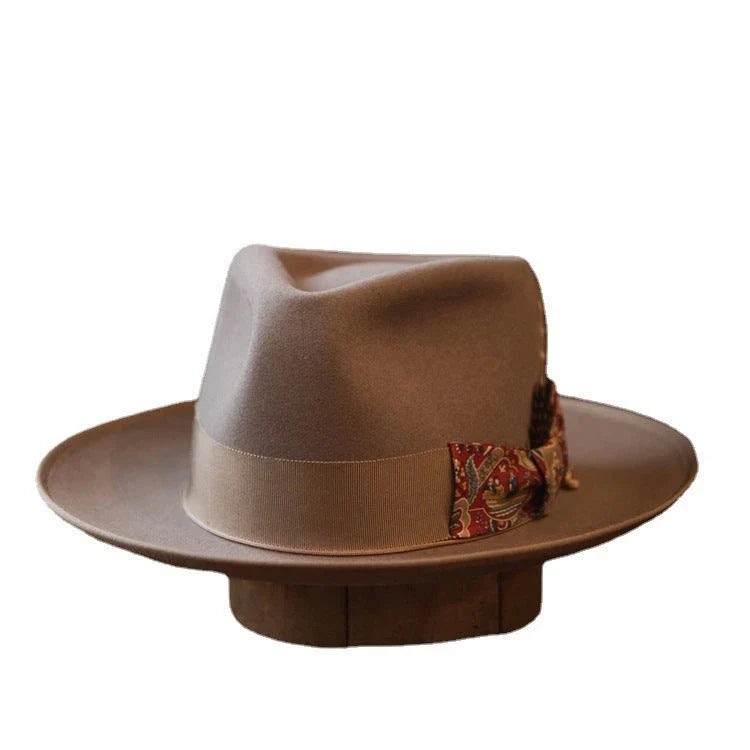 A premium Wool Trilby Hat in a classic conical design, providing sun protection and sophisticated style.