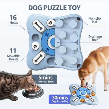 Interactive Squeaky Dog Puzzle Toy with Treat Dispenser and Sound Enrichment Features for Mental Stimulation and Fun