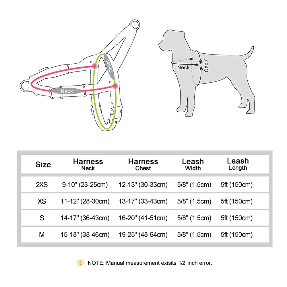 Adjustable no-pull dog harness and leash set in various colours, perfect for comfortable and controlled walks with your Kiwi pup