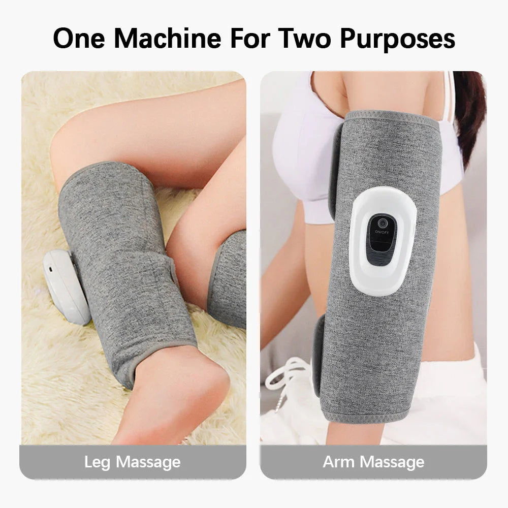 360° air compression leg, arm and calf massager with adjustable settings and portable design