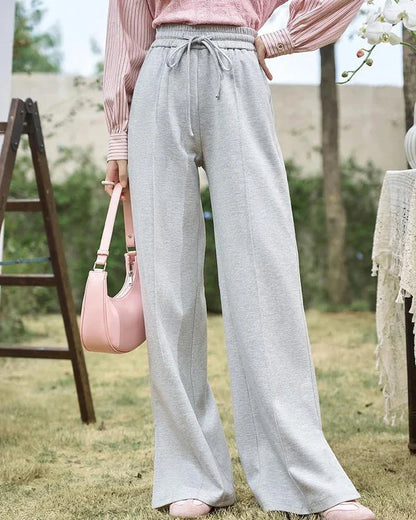 Stylish wide-leg casual pants with adjustable lace-up waist, designed for the modern Kiwi woman