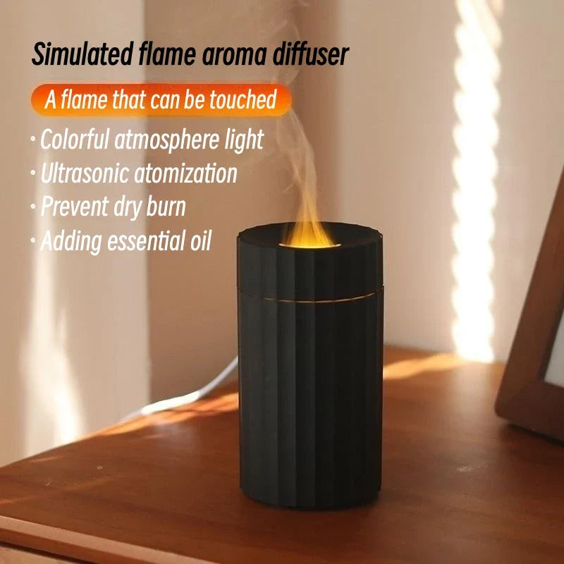 Flame Aromatherapy Air Diffuser with Soothing Lighting - Combine Humidification, Aromatherapy and Elegant Ambiance