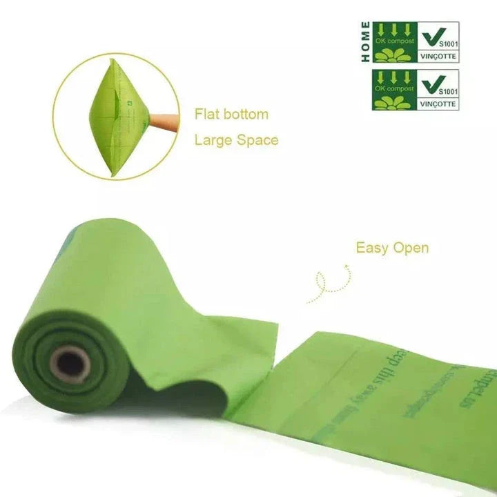 Eco-Friendly Green Dog Poop Bags - Biodegradable, Sturdy, and Discreet for Responsible Pet Owners in New Zealand