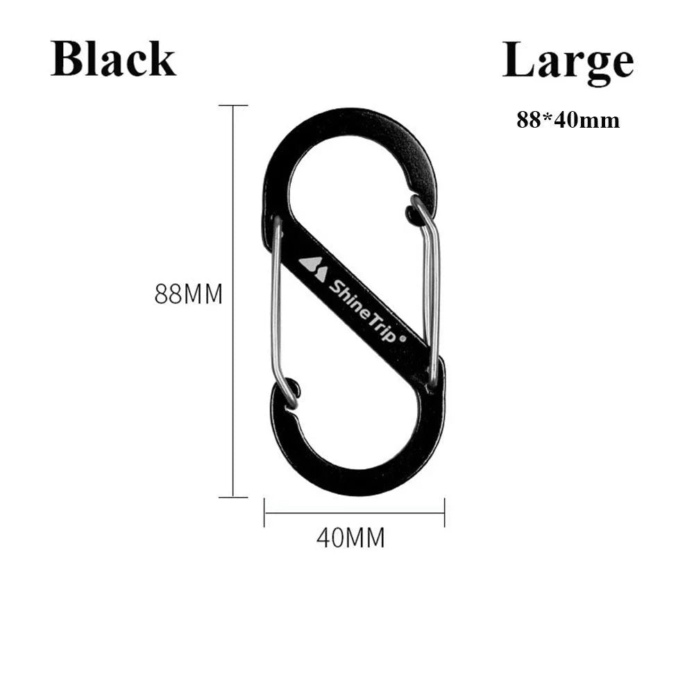 Sturdy and Secure S-Type Carabiner in various colors, a multi-purpose mini keychain hook with anti-theft features for Kiwi adventurers and everyday users