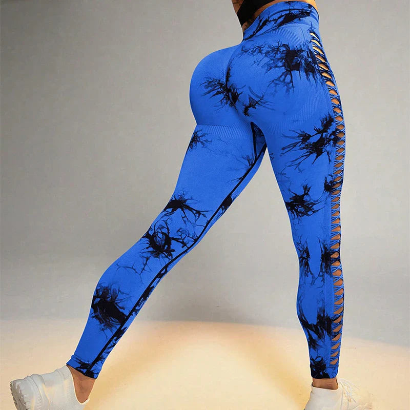 Tie-Dye Yoga Pants with Butt Lift and High Waist for Kiwi Ladies