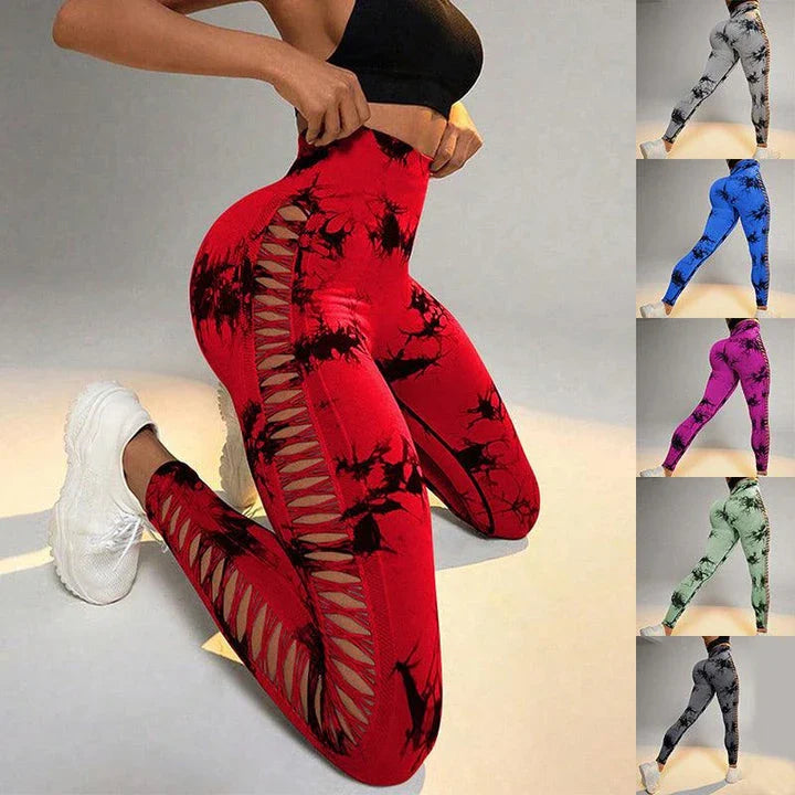 Tie-Dye Yoga Pants with Butt Lift and High Waist for Kiwi Ladies