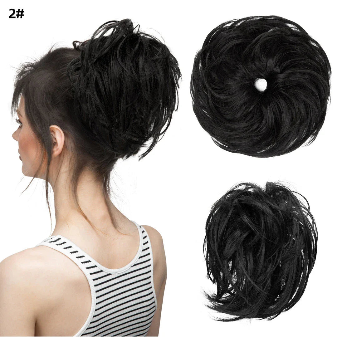 Fluffy and natural-looking hair bun made from premium domestic silk for easy, effortless updos