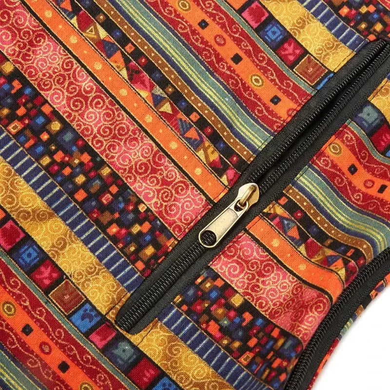 Bohemian Vintage Canvas Shoulder Bag with a unique geometric pattern, designed for the modern Kiwi woman.