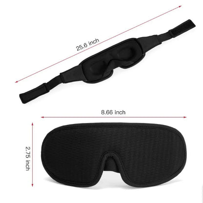 Soft, breathable 3D memory foam sleep mask in gray color providing total darkness and pressure relief for restful sleep