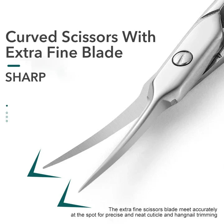 Premium Kiwi-crafted cuticle scissors with stainless steel curved blades and ergonomic design for precise, comfortable nail grooming