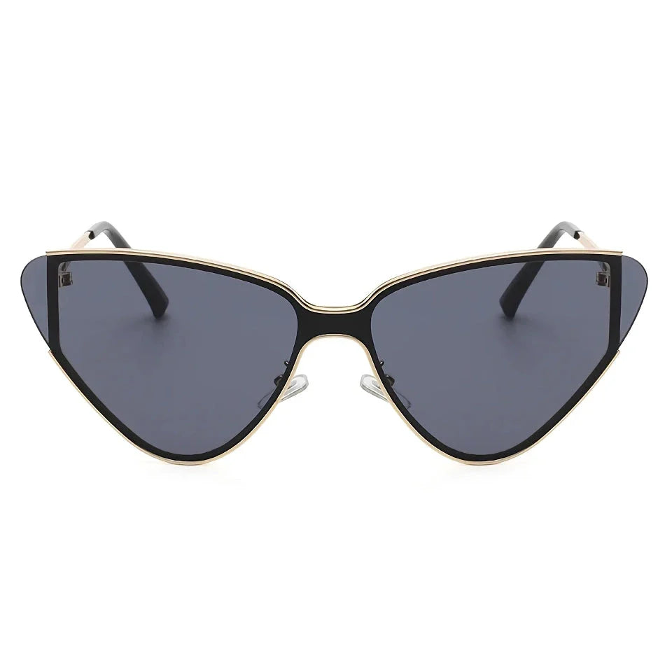Stylish metal cat-eye sunglasses with premium alloy frames and polycarbonate lenses, offering UV400 protection and a trendy, fashionable look for the discerning Kiwi consumer.