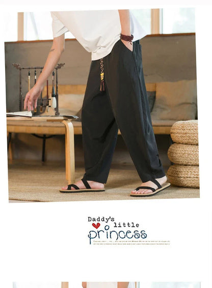 Stylish New Zealand men's casual pants made of innovative ice silk fabric with a tailored harem-inspired design