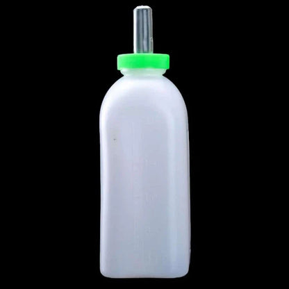 A large, durable white plastic water bottle with a silicone nipple, perfect for providing long-lasting hydration for pets and horses.