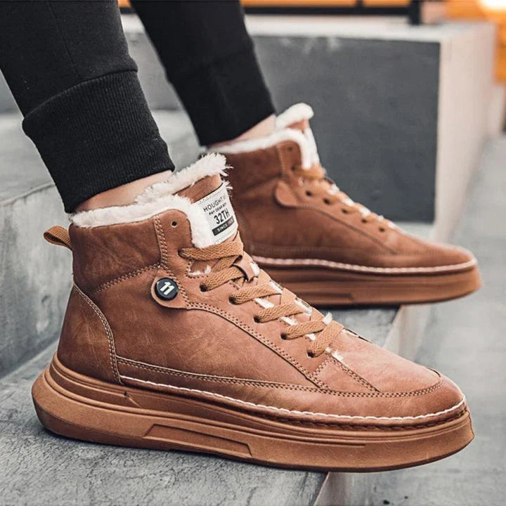 Stylish high-top sneakers with thick, warm lining for Kiwi blokes - premium materials and durable construction for all-day comfort and style.