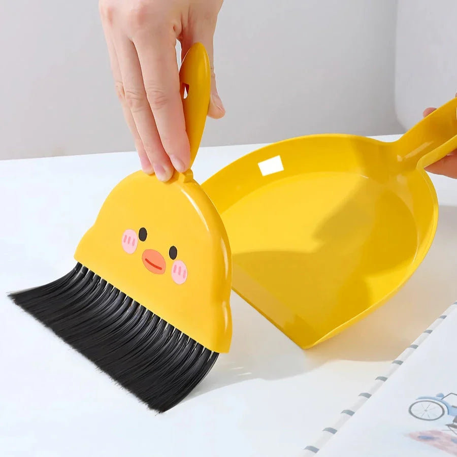 Compact table broom and dustpan set for Kiwi kids, made with durable Kiwi materials for easy cleaning and tidy spaces